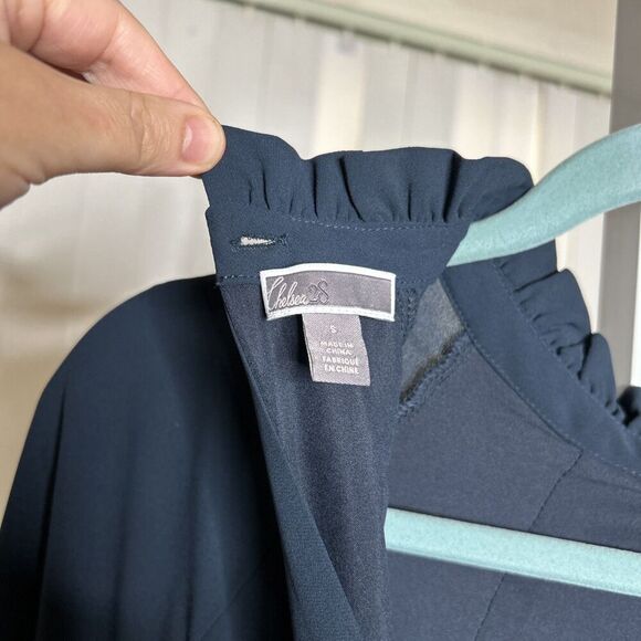 Chelsea28 Mini Dress Long Sleeves A Line Flirty Elegant Ruffle NEW Size S - Picture 8 of 8